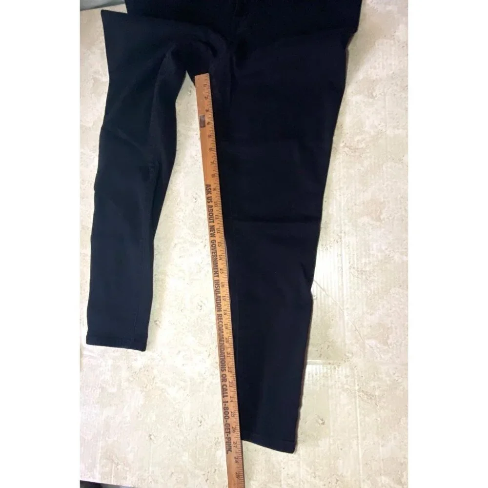 Isabel Skinny Maternity‎ Jeans 10 Black Cotton Blend Elastic Side Panels